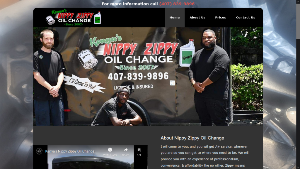 Kenya's Nippy Zippy Oil Change, Orlando, FL